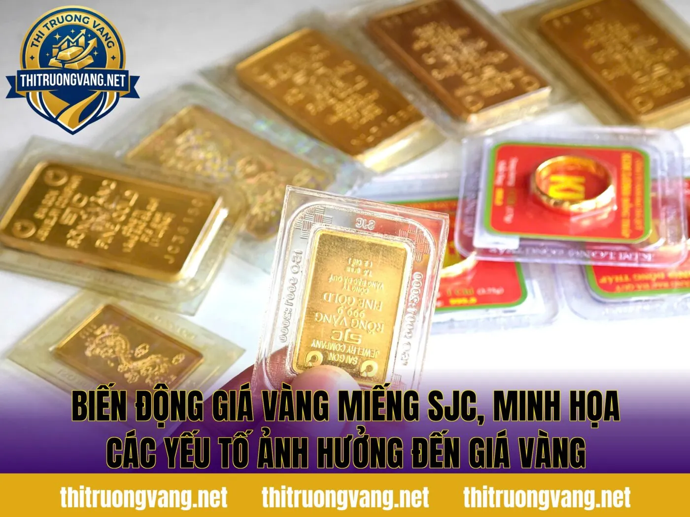 Biến động giá vàng miếng SJC, minh họa các yếu tố ảnh hưởng đến giá vàng