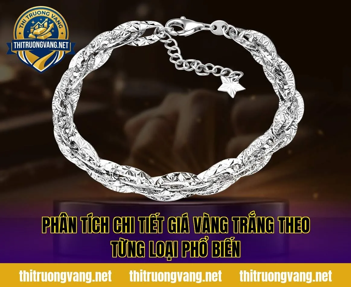 Phân tích chi tiết giá vàng trắng theo từng loại phổ biến