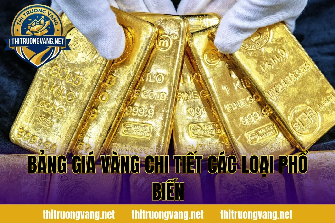 Bảng giá vàng chi tiết các loại phổ biến