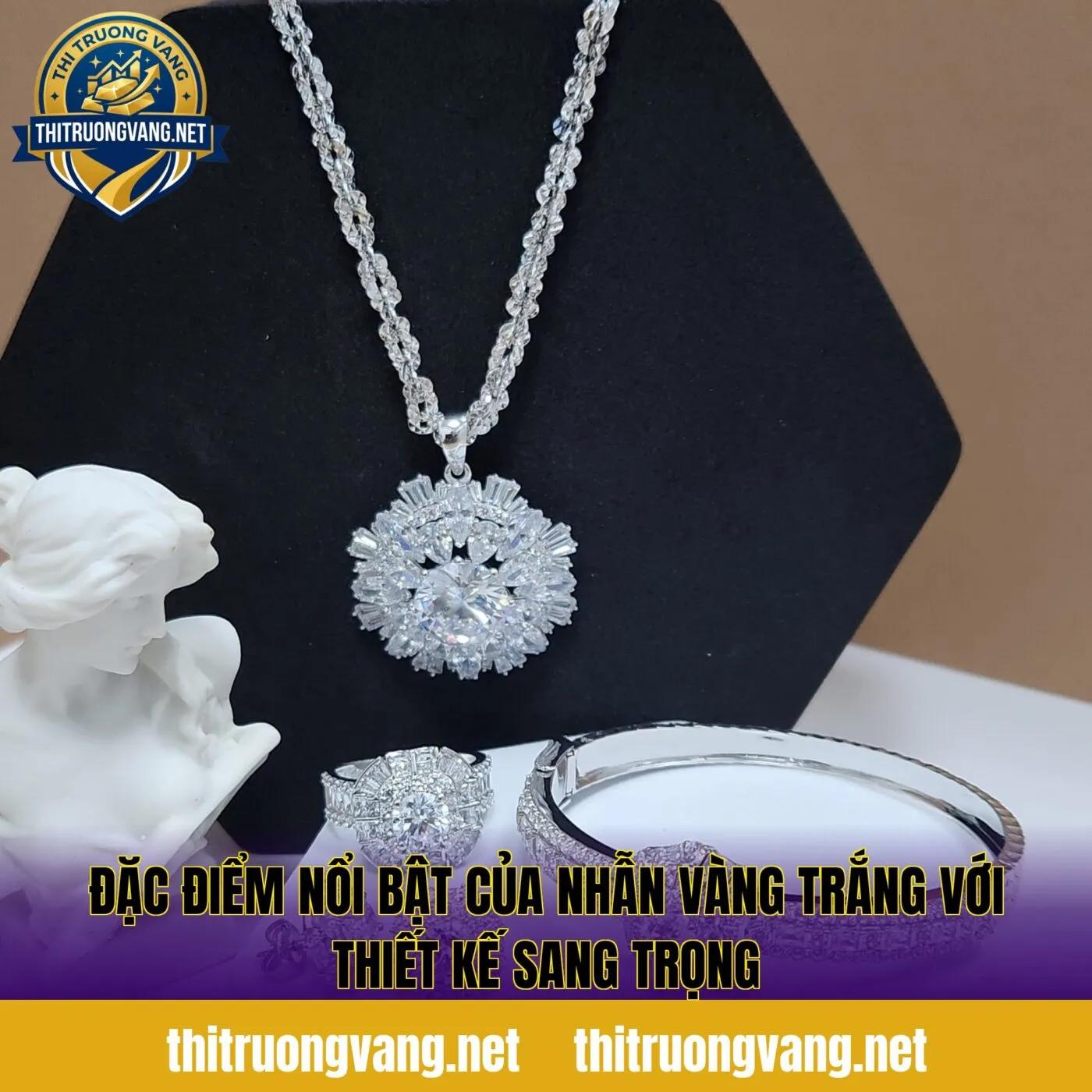 Đặc điểm nổi bật của nhẫn vàng trắng với thiết kế sang trọng