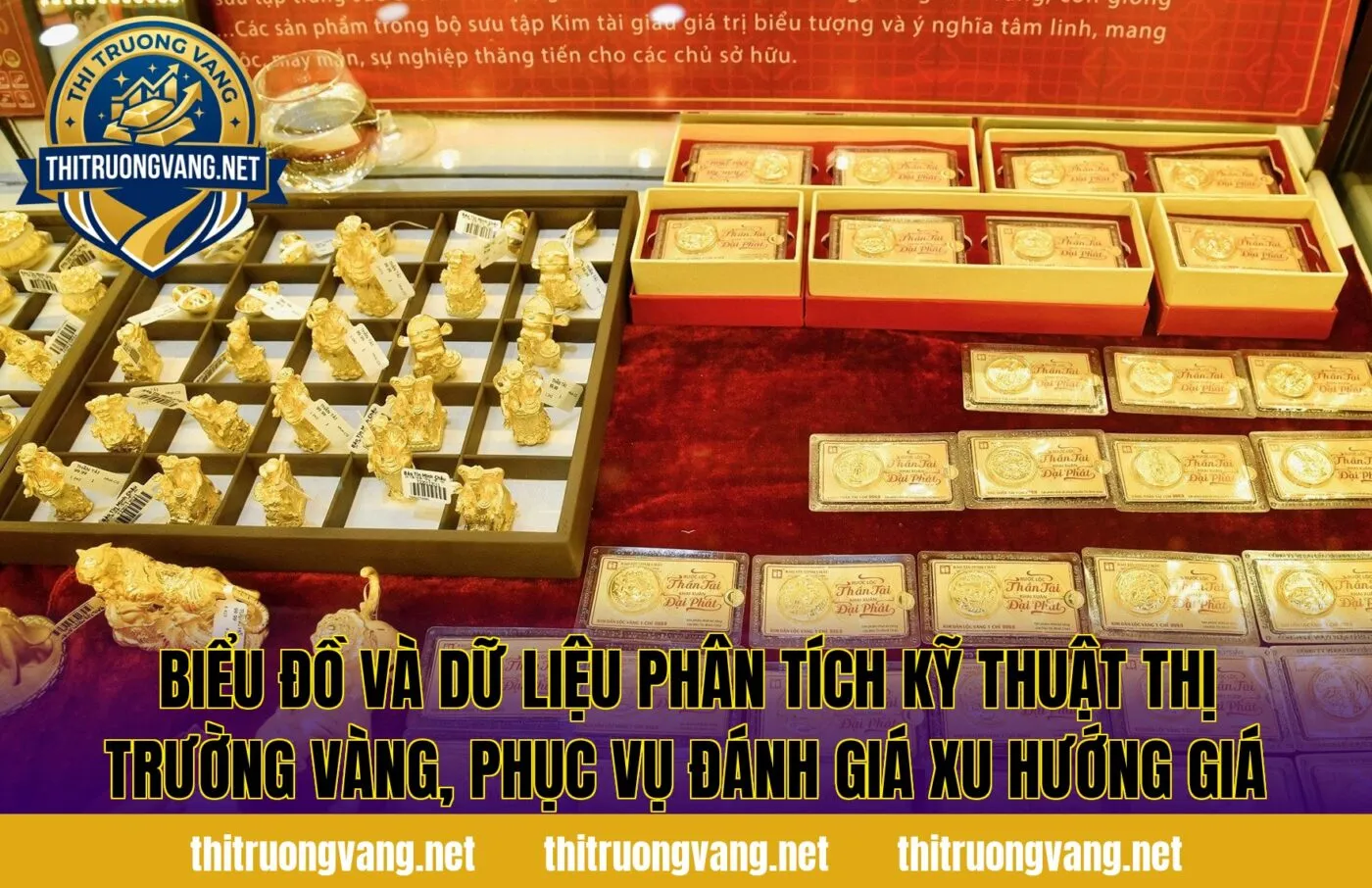 Biểu đồ và dữ liệu phân tích kỹ thuật thị trường vàng, phục vụ đánh giá xu hướng giá
