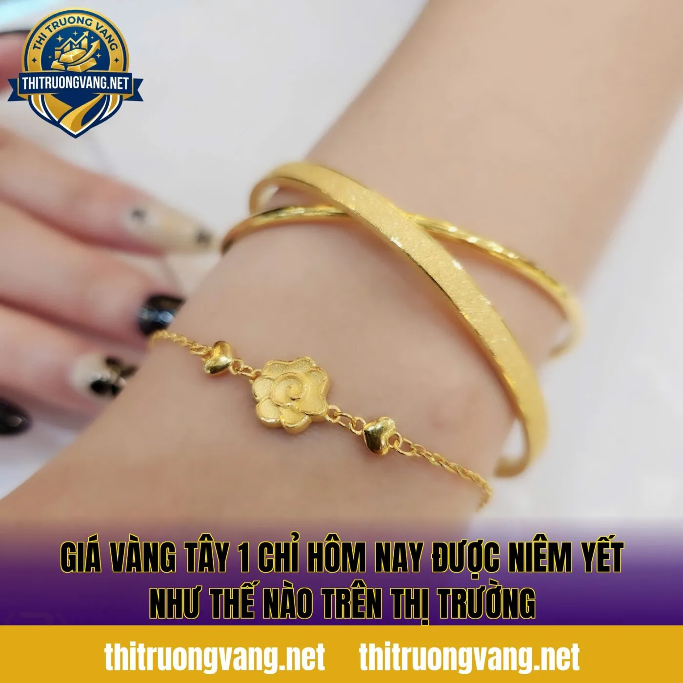 Giá vàng tây 1 chỉ hôm nay được niêm yết như thế nào trên thị trường